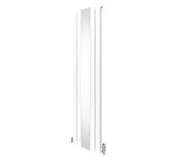 Radiatore a specchio a pannello piatto e valvole TRV cromate Bianco 1800 mm x