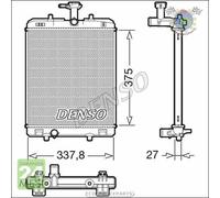 Radiatore acqua Denso per CITROEN C1 II PEUGEOT 108 TOYOTA AYGO