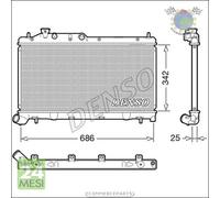 Radiatore acqua Denso per SUBARU LEGACY IV FORESTER OUTBACK IMPREZA XV