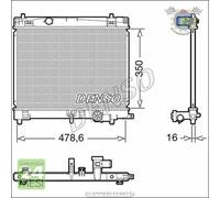 Radiatore acqua Denso per TOYOTA YARIS #uk
