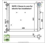 Radiatore acqua NRF per SEAT TOLEDO IV IBIZA III CORDOBA V SKODA ROOMSTER FABIA