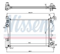 Radiatore Acqua per Fiat Cassone Fiorino/Familiare Qubo Citroën Nemo 225 Aaù
