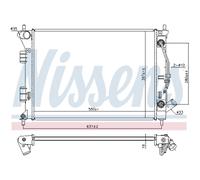 Radiatore Alette di raffreddamento saldate 675038 NISSENS per HYUNDAI KIA