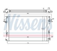 Radiatore Alette di raffreddamento saldate 63771 NISSENS per RENAULT VEL SATIS