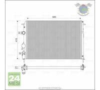 Radiatore acqua Valeo per DACIA LOGAN RENAULT SCENIC MEGANE