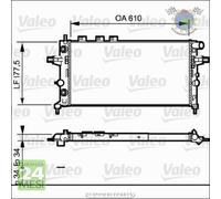 Radiatore acqua Valeo per OPEL ZAFIRA A ASTRA G