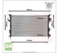 Radiatore acqua VanWezel per RENAULT LAGUNA ESPACE VEL