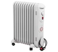 Radiatore Ad Olio Da 11 Finestre Da 2,5kW Con Timer Da 24 Ore, Bianco - EH1846