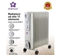 RADIATORE AD OLIO STAYLUX 11 ELEMENTI CALORIFERO ELETTRICO TERMOSTATO E RUOTE