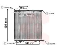 Van Wezel Radiatore motore 09002188 Alette montate meccanicamente Compat. Citroën C2/C3, Peugeot 1007