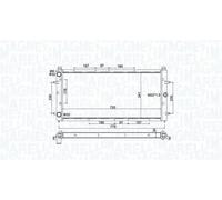 Magneti Marelli Radiatore motore 350213174600, alette montate meccanicamente per VW Transporter IV