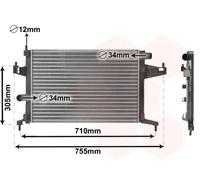 Radiatore Alette di raffreddamento montate meccanicamente 37002306 VAN WEZEL