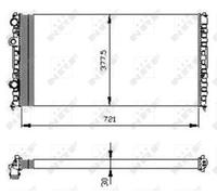 Radiatore Alette di raffreddamento montate meccanicamente 54696 NRF per VW