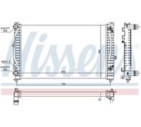 Radiatore Alette di raffreddamento montate meccanicamente 60229 NISSENS per AUDI