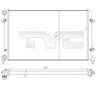 Radiatore Alette di raffreddamento montate meccanicamente 702-0025 TYC per VW