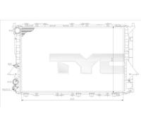 Radiatore Alette di raffreddamento montate meccanicamente 702-0027 TYC per AUDI