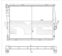 Radiatore Alette di raffreddamento montate meccanicamente 703-0006-R TYC per BMW