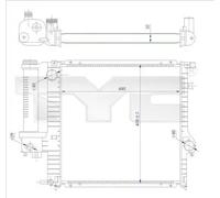 Radiatore Alette di raffreddamento montate meccanicamente 703-0009-R TYC per BMW
