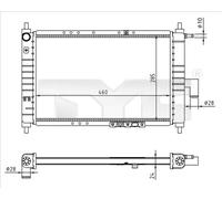 Radiatore Alette di raffreddamento montate meccanicamente 706-0023-R TYC