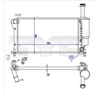 Radiatore Alette di raffreddamento montate meccanicamente 709-0025-R TYC