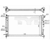 Radiatore Alette di raffreddamento montate meccanicamente 725-0004-R TYC
