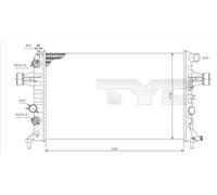 Radiatore Alette di raffreddamento montate meccanicamente 725-0006 TYC per OPEL