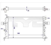 Radiatore Alette di raffreddamento montate meccanicamente 725-0038-R TYC