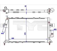 Radiatore Alette di raffreddamento montate meccanicamente 725-0039-R TYC
