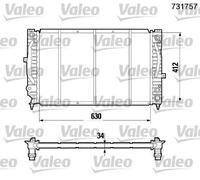 Valeo Radiatore motore 731757 alette di raffreddamento montate meccanicamente per Audi