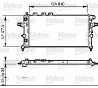 Radiatore Alette di raffreddamento montate meccanicamente 732548 VALEO per OPEL