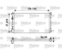 Radiatore Alette di raffreddamento montate meccanicamente 732918 VALEO per OPEL