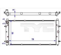Radiatore Alette di raffreddamento montate meccanicamente 737-0059-R TYC per VW