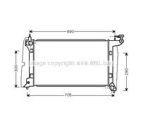 AVA Quality Cooling Radiatore motore TO2302 per Toyota Corolla Verso