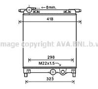 AVA Quality Cooling - Radiatore motore VNA2325 per SEAT, SKODA, VW (VW UP 121/122 BL1 BL2)