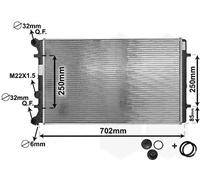 Radiatore Alette di raffreddamento saldate 03002129 VAN WEZEL per AUDI SKODA VW