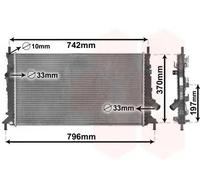 18002370 VAN WEZEL Radiatore, Raffreddamento motore per FORD,MAZDA,VOLVO
