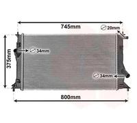 Radiatore Alette di raffreddamento saldate 27002183 VAN WEZEL per MAZDA 5