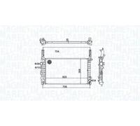 Radiatore Alette di raffreddamento saldate 350213162900 MAGNETI MARELLI per OPEL