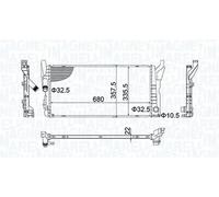 Magneti Marelli Radiatore motore 350213202900 Alette di raffreddamento saldate per BMW, MINI