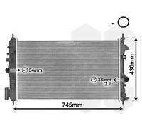 Radiatore Alette di raffreddamento saldate 37002474 VAN WEZEL per OPEL SAAB