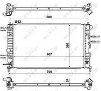 Radiatore Alette di raffreddamento saldate 50219 NRF per OPEL VECTRA A Hatchback