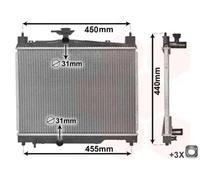 Radiatore Alette di raffreddamento saldate 53002251 VAN WEZEL per TOYOTA YARIS