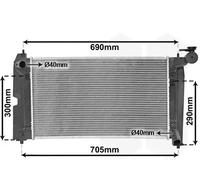 Radiatore Alette di raffreddamento saldate 53002302 VAN WEZEL per TOYOTA COROLLA