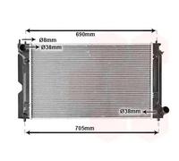 Radiatore Alette di raffreddamento saldate 53002386 VAN WEZEL per TOYOTA COROLLA