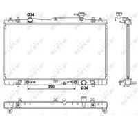 NRF Radiatore 53063 - per Suzuki Kizashi, alette di raffreddamento saldate, corpo saldato 400 mm Alu