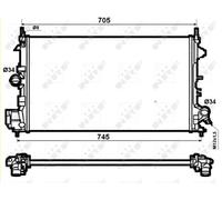 Radiatore Alette di raffreddamento saldate 53074 NRF per OPEL FIAT