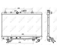 Radiatore Alette di raffreddamento saldate 53119 NRF per KIA RIO I Hatchback