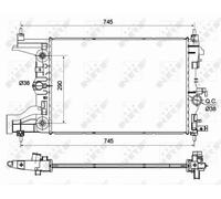 Radiatore Alette di raffreddamento saldate 53122 NRF per OPEL CHEVROLET