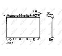 Radiatore Alette di raffreddamento saldate 53341 NRF per NISSAN ALMERA I