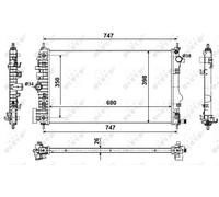 Radiatore Alette di raffreddamento saldate 53775 NRF per OPEL SAAB CHEVROLET